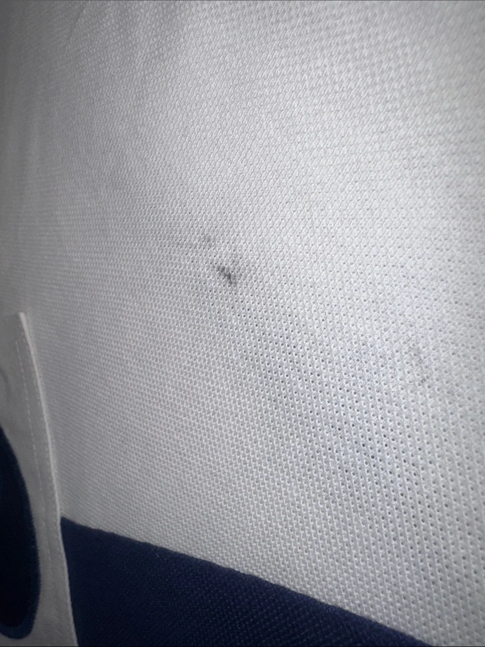 Polo by Ralph Lauren White Polo with Navy Diagonal Stripe and Number
